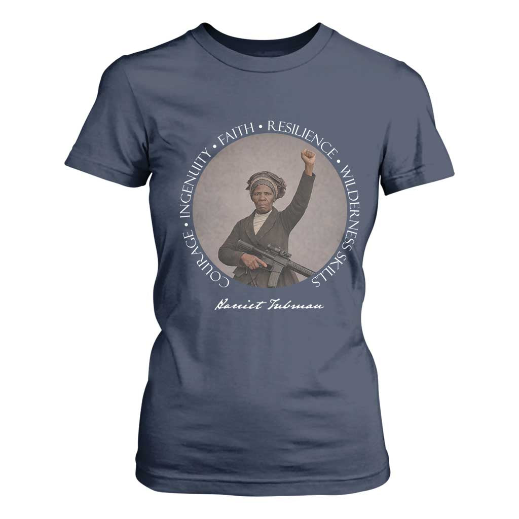 Harriet Tubman Leadership T Shirt For Women Feminist History Gift TS12 Navy Print Your Wear