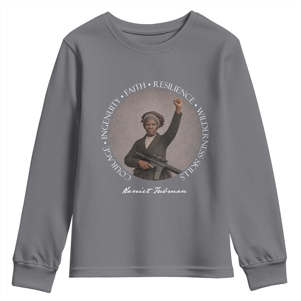Harriet Tubman Leadership Youth Sweatshirt Feminist History Gift TS12 Charcoal Print Your Wear