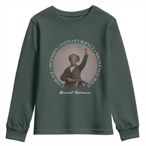 Harriet Tubman Leadership Youth Sweatshirt Feminist History Gift TS12 Dark Forest Green Print Your Wear