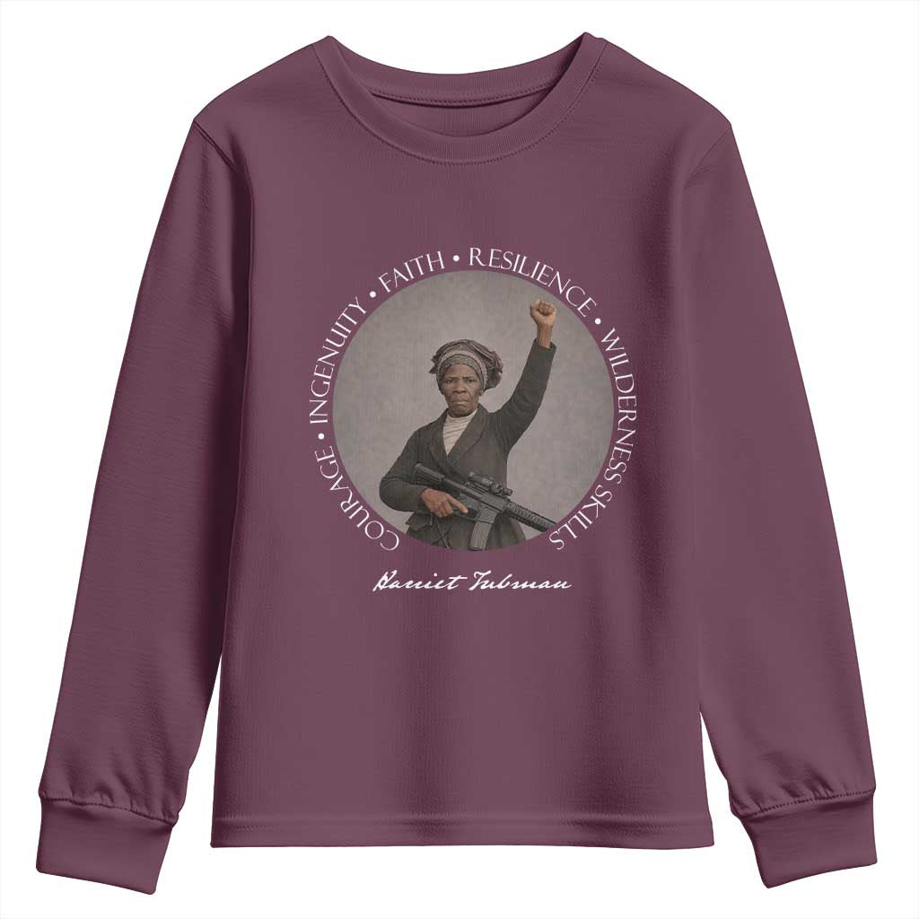 Harriet Tubman Leadership Youth Sweatshirt Feminist History Gift TS12 Maroon Print Your Wear