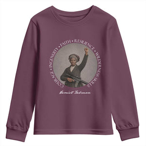 Harriet Tubman Leadership Youth Sweatshirt Feminist History Gift TS12 Maroon Print Your Wear