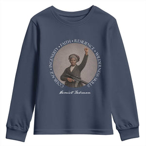 Harriet Tubman Leadership Youth Sweatshirt Feminist History Gift TS12 Navy Print Your Wear