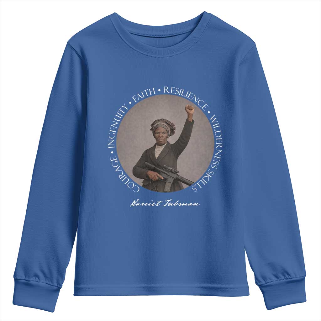 Harriet Tubman Leadership Youth Sweatshirt Feminist History Gift TS12 Royal Blue Print Your Wear