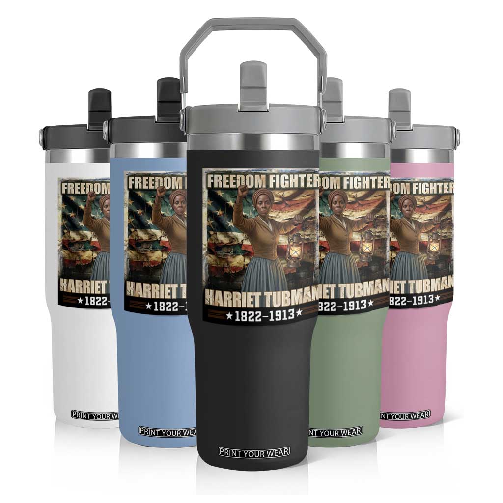 Harriet Tubman Flip Straw Tumbler Black History African American Leader Gift TS12 Print Your Wear