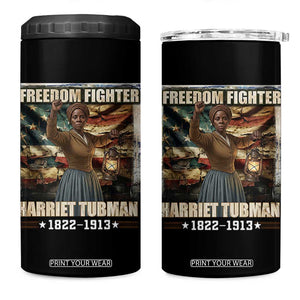 Harriet Tubman 4 in 1 Can Cooler Tumbler Black History African American Leader Gift TS12 One Size: 16 oz Black Print Your Wear