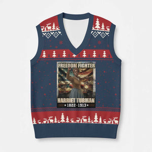 Harriet Tubman V-Neck Knit Sweater Vest Black History African American Leader Gift TS12 Navy Red Print Your Wear