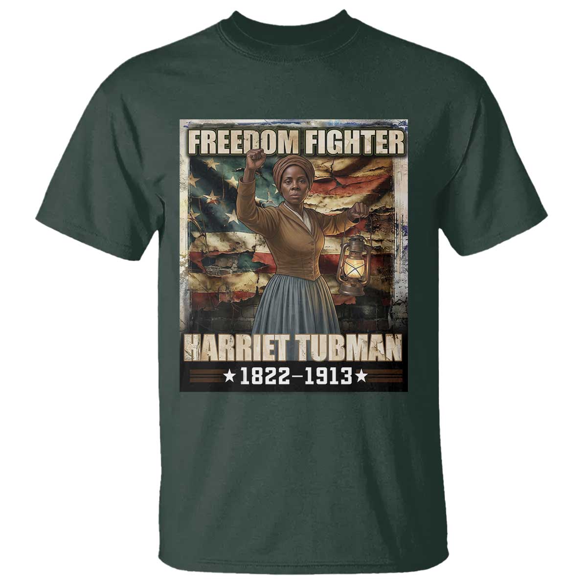 Harriet Tubman T Shirt Black History African American Leader Gift TS12 Dark Forest Green Print Your Wear