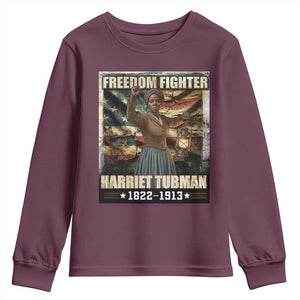 Harriet Tubman Youth Sweatshirt Black History African American Leader Gift TS12 Maroon Print Your Wear