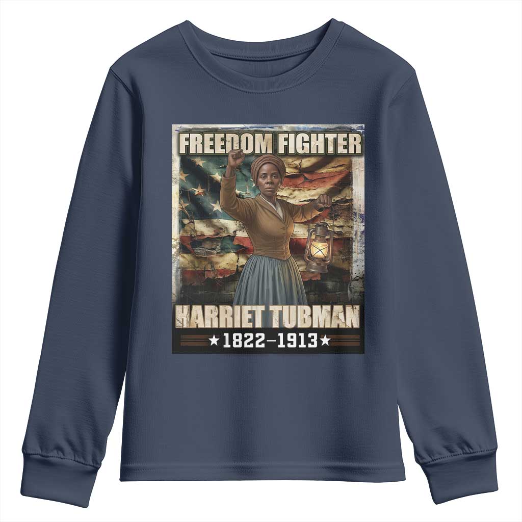 Harriet Tubman Youth Sweatshirt Black History African American Leader Gift TS12 Navy Print Your Wear