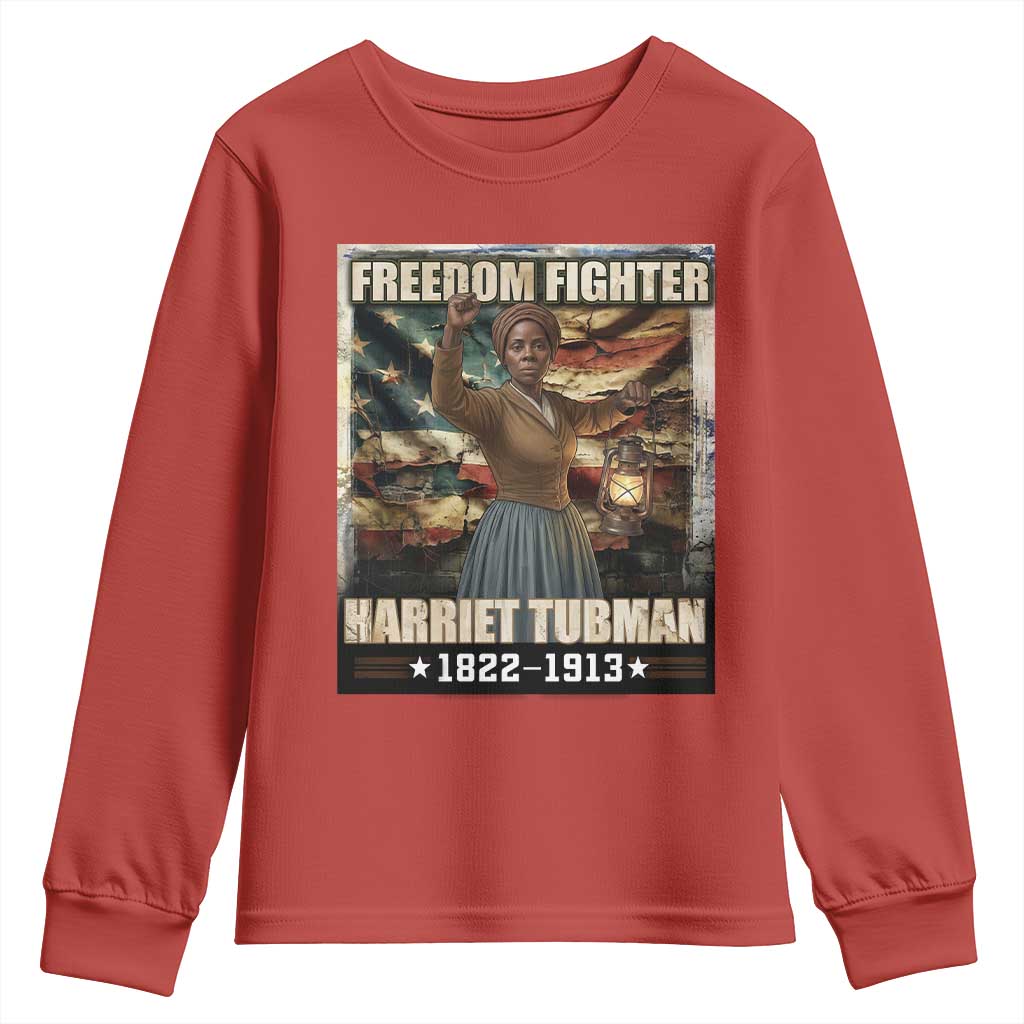 Harriet Tubman Youth Sweatshirt Black History African American Leader Gift TS12 Red Print Your Wear