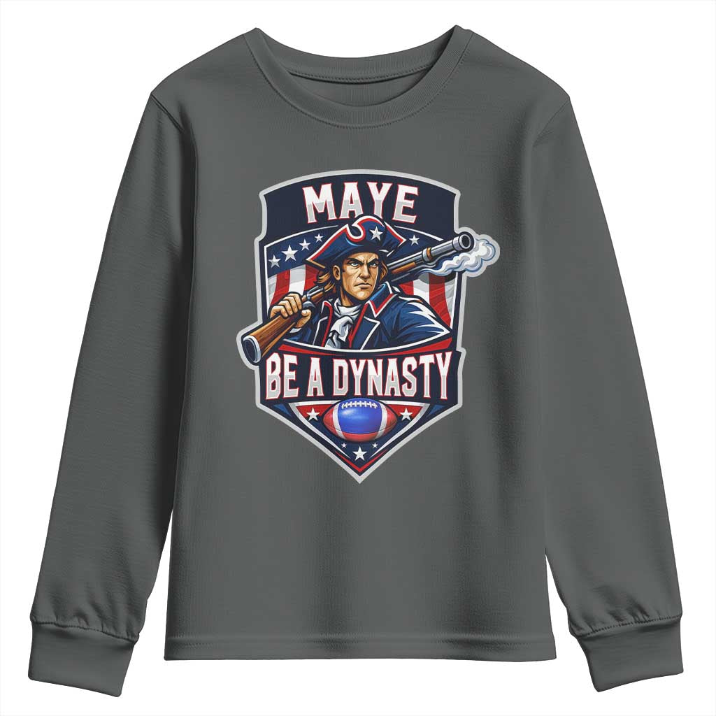 Maye Be A Dynasty Youth Sweatshirt Quarterback Football Fan TS12 Dark Heather Print Your Wear