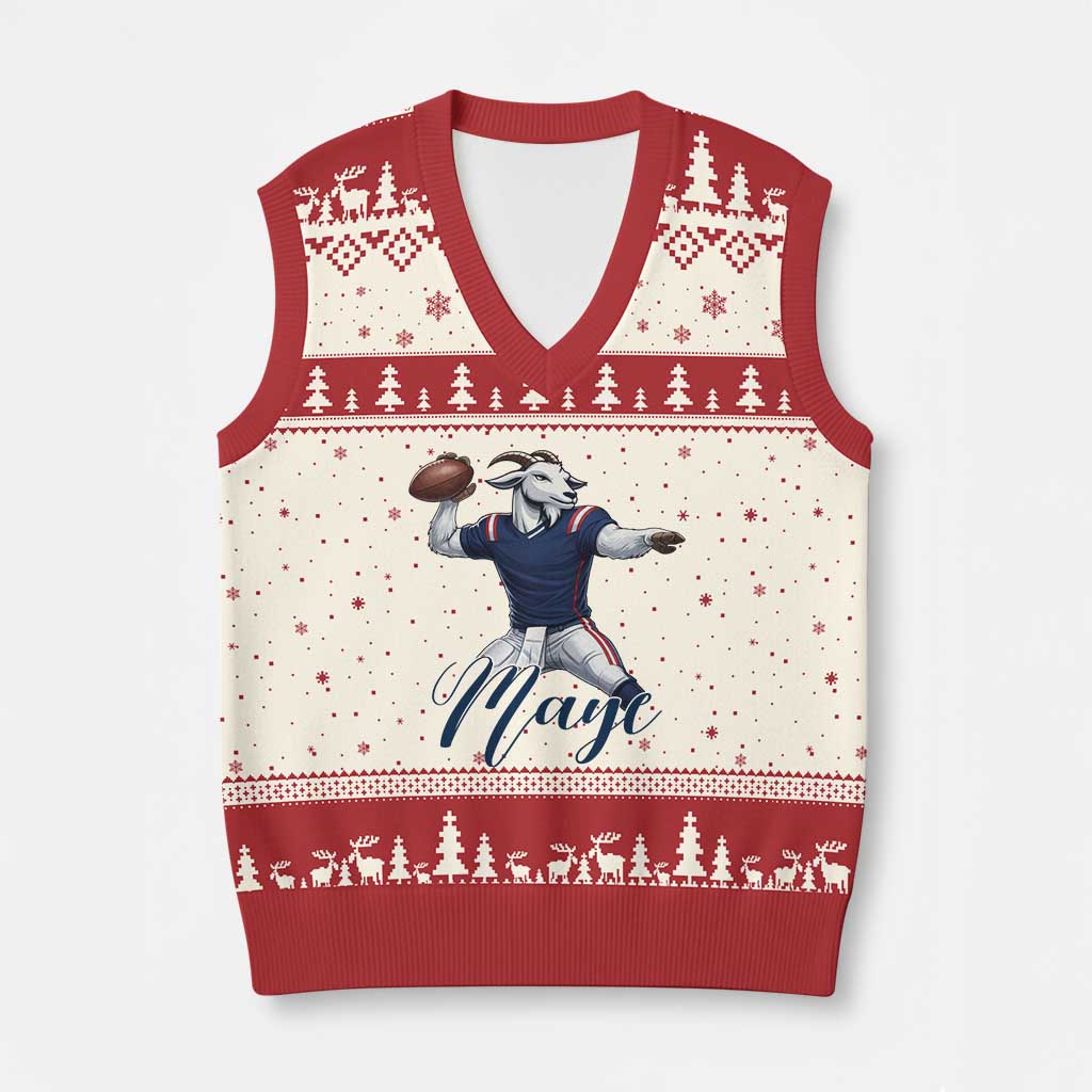Dedicated Maye Lover V-Neck Knit Sweater Vest Football Fan Supporter TS12 Beige Red Print Your Wear