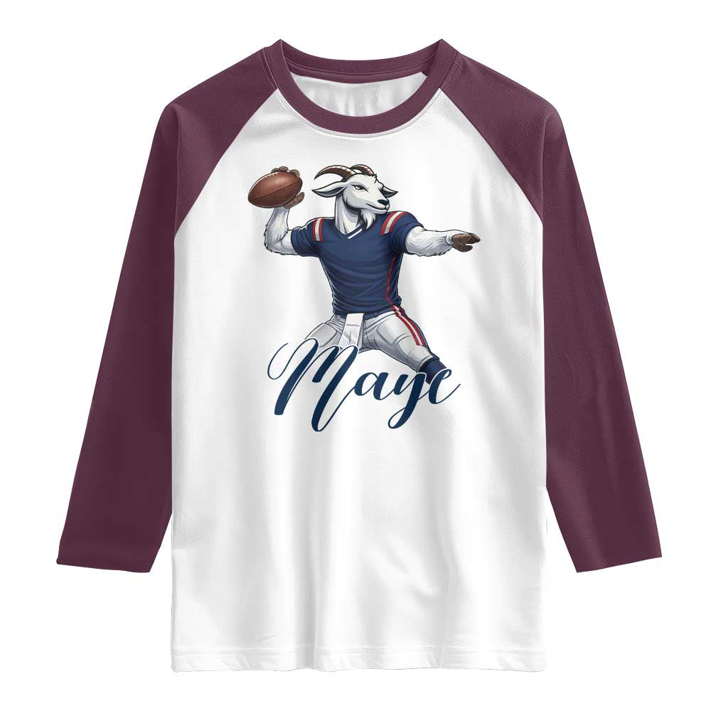 Dedicated Maye Lover Raglan Shirt Football Fan Supporter TS12 White Maroon Print Your Wear