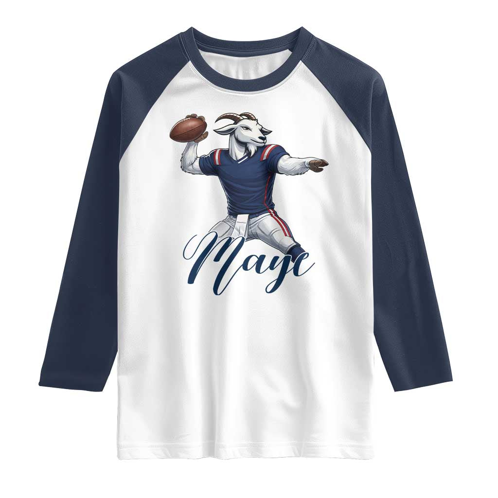 Dedicated Maye Lover Raglan Shirt Football Fan Supporter TS12 White Navy Print Your Wear