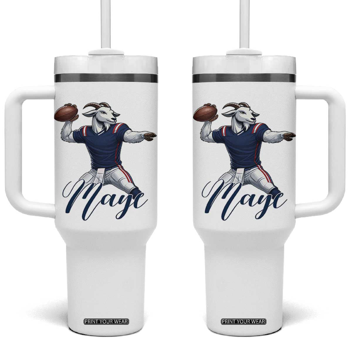 Dedicated Maye Lover Tumbler With Handle Football Fan Supporter TS12 One Size: 40 oz White Print Your Wear