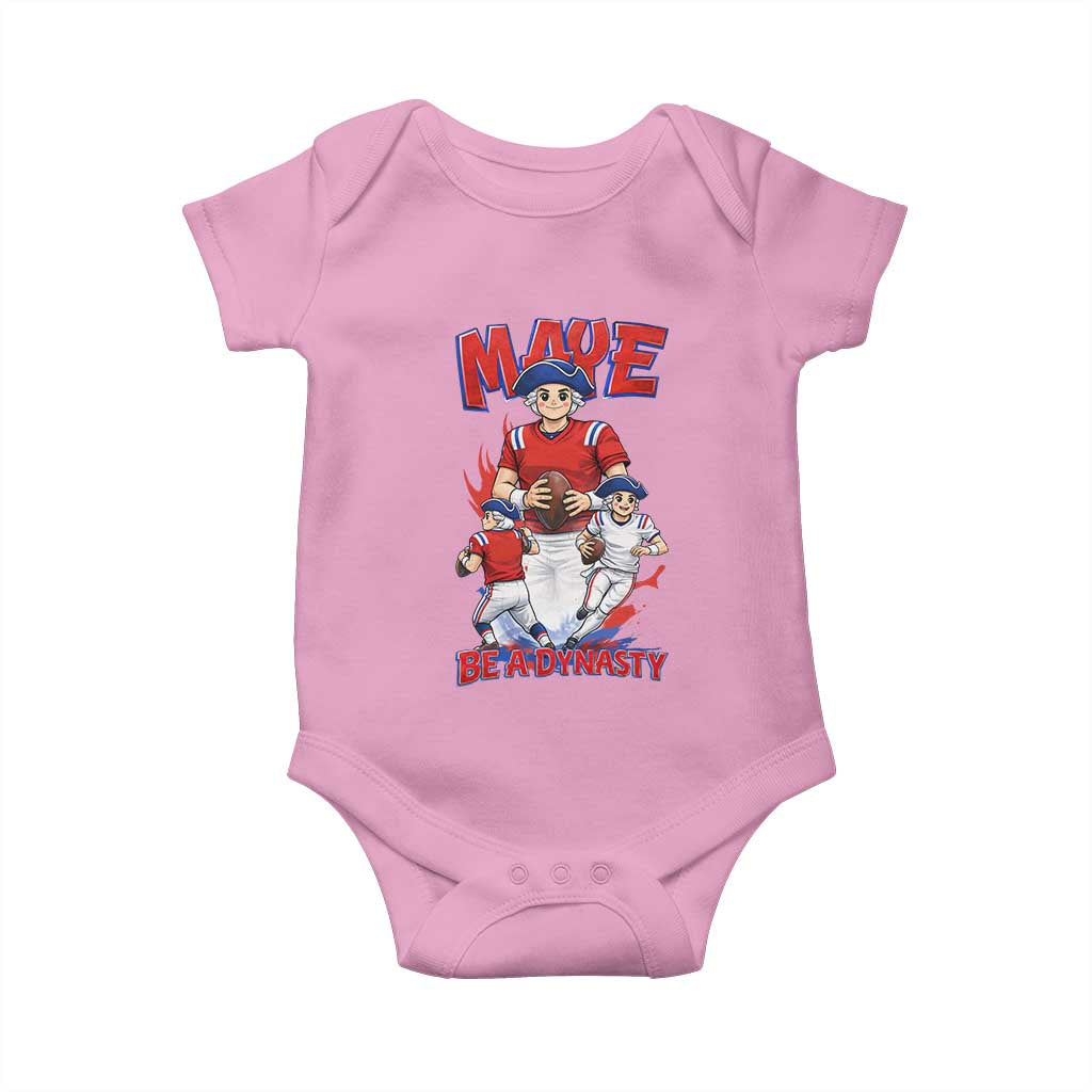 Maye Be A Dynasty Baby Onesie Funny QB Football Fan TS12 Light Pink Print Your Wear