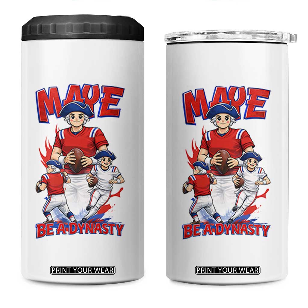 Maye Be A Dynasty 4 in 1 Can Cooler Tumbler Funny QB Football Fan TS12 One Size: 16 oz White Print Your Wear