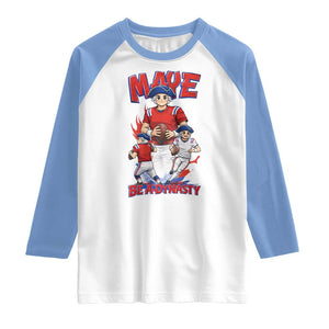 Maye Be A Dynasty Raglan Shirt Funny QB Football Fan TS12 White Carolina Blue Print Your Wear