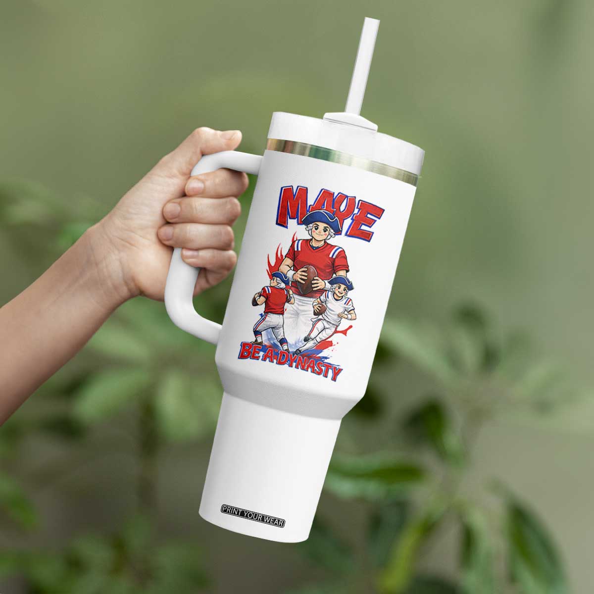 Maye Be A Dynasty Tumbler With Handle Funny QB Football Fan TS12 Print Your Wear