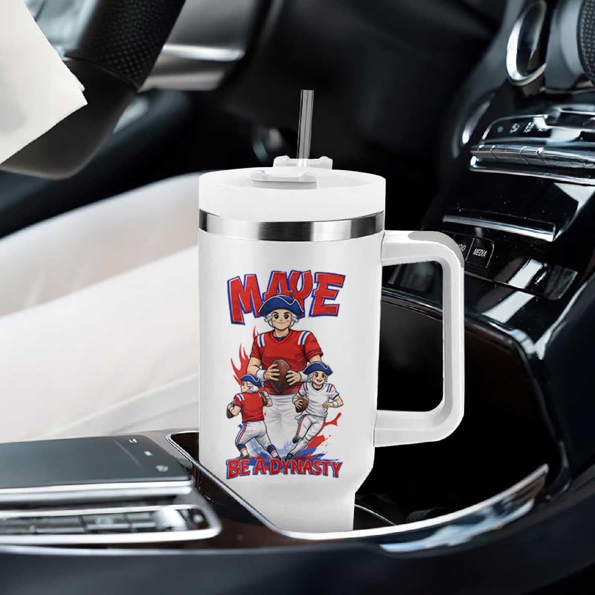 Maye Be A Dynasty Tumbler With Handle Funny QB Football Fan TS12 Print Your Wear