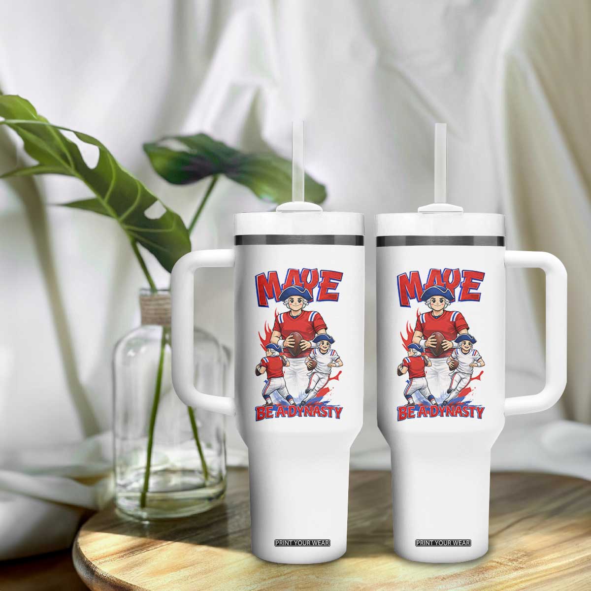 Maye Be A Dynasty Tumbler With Handle Funny QB Football Fan TS12 Print Your Wear