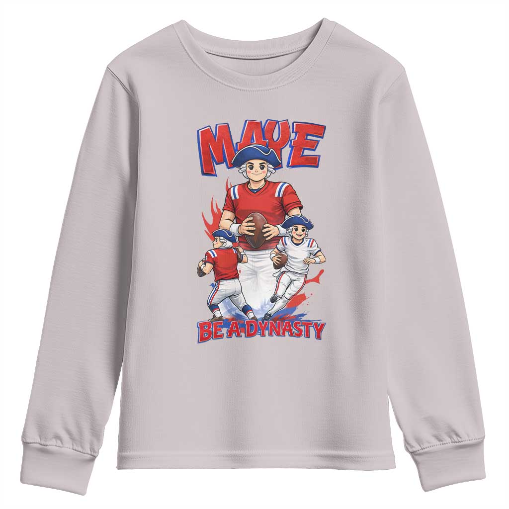 Maye Be A Dynasty Youth Sweatshirt Funny QB Football Fan TS12 Ice Gray Print Your Wear