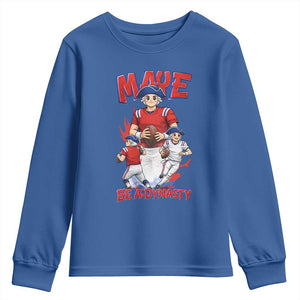 Maye Be A Dynasty Youth Sweatshirt Funny QB Football Fan TS12 Royal Blue Print Your Wear