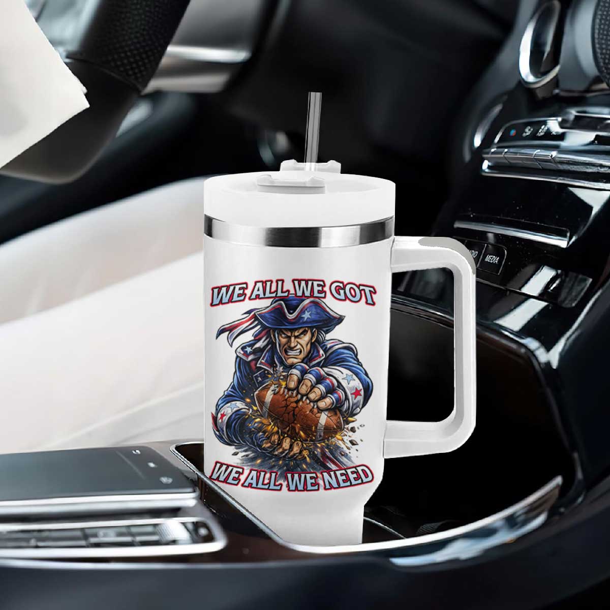 We All We Got We All We Need Tumbler With Handle Football Fan TS12 Print Your Wear