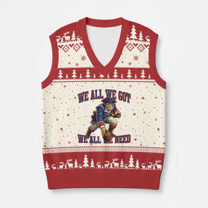 We All We Got We All We Need V-Neck Knit Sweater Vest Football Fan Supporter TS12 Beige Red Print Your Wear