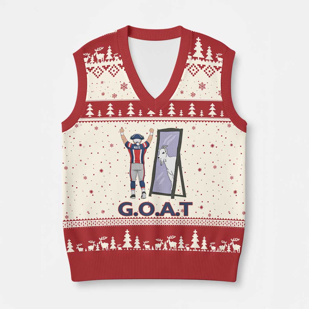 Number Ten Mirror Goat V-Neck Knit Sweater Vest Football Lover Gift TS12 Beige Red Print Your Wear
