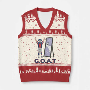 Number Ten Mirror Goat V-Neck Knit Sweater Vest Football Lover Gift TS12 Beige Red Print Your Wear