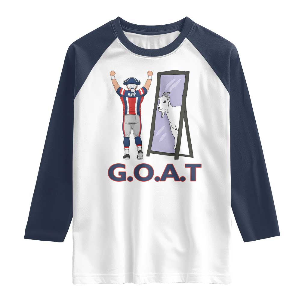 Number Ten Mirror Goat Raglan Shirt Football Lover Gift TS12 White Navy Print Your Wear
