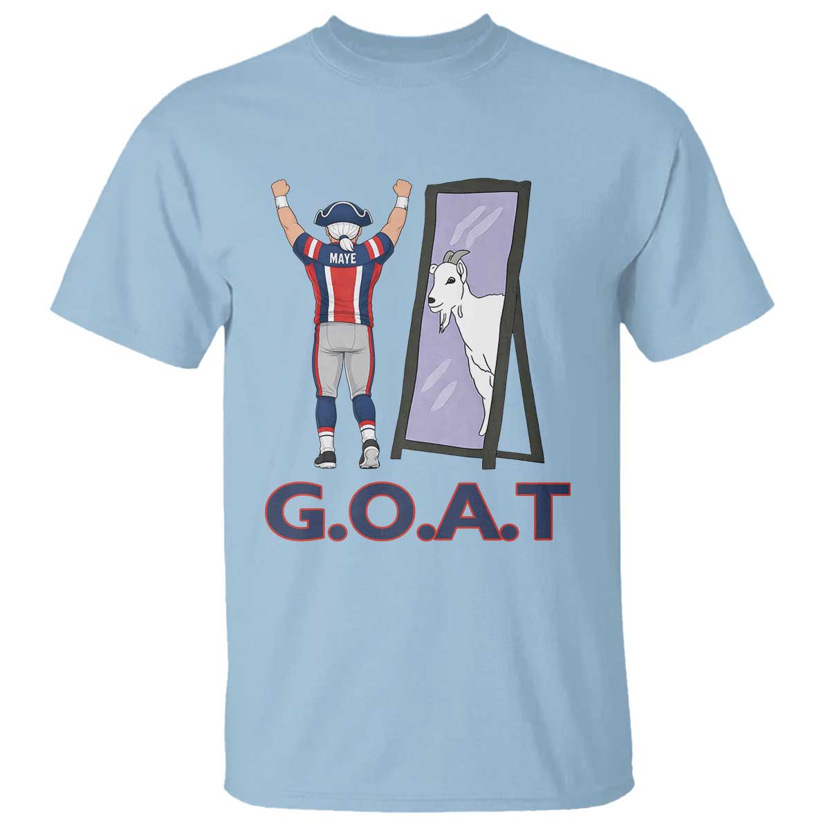Number Ten Mirror Goat T Shirt Football Lover Gift TS12 Light Blue Print Your Wear