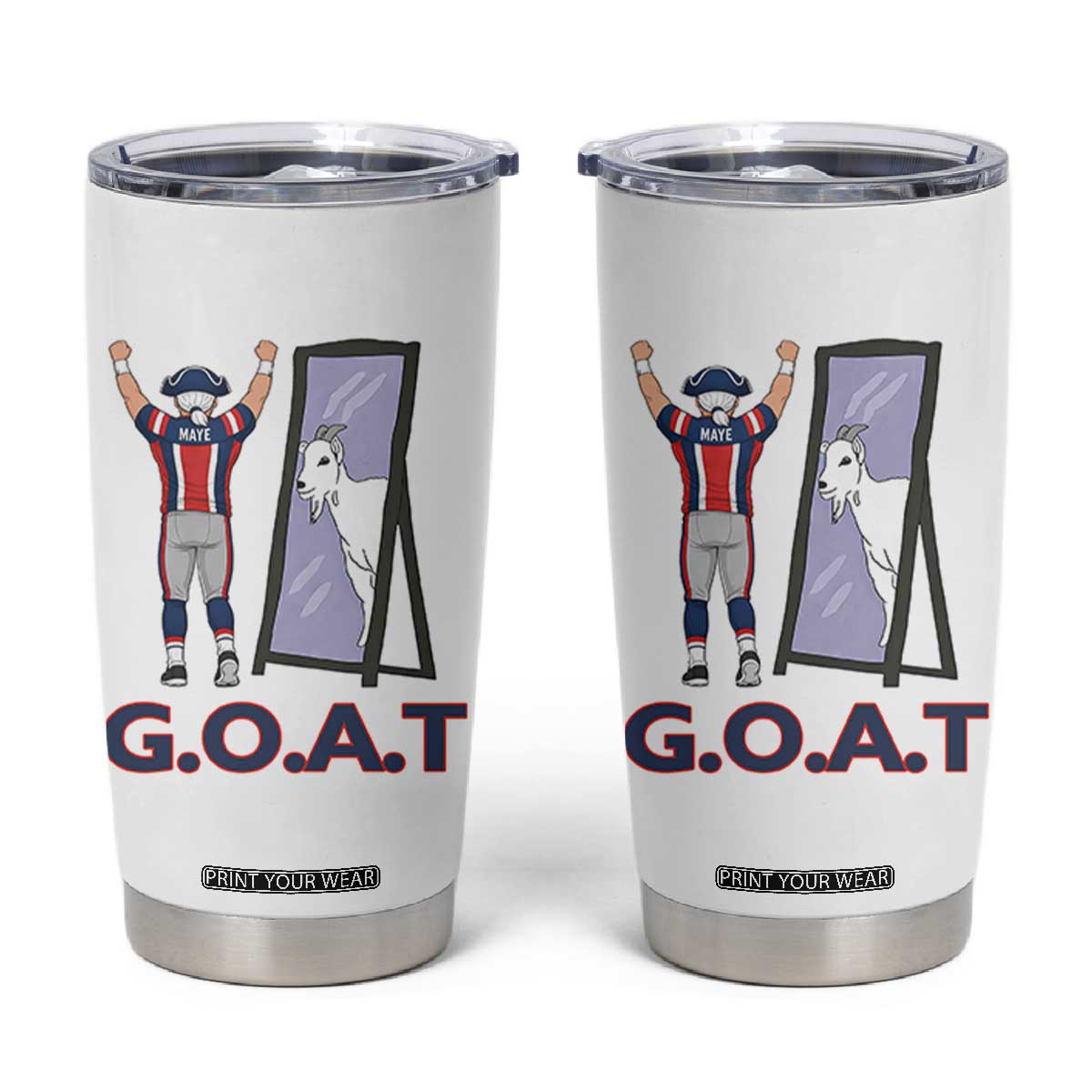 Number Ten Mirror Goat Tumbler Cup Football Lover Gift TS12 White Print Your Wear
