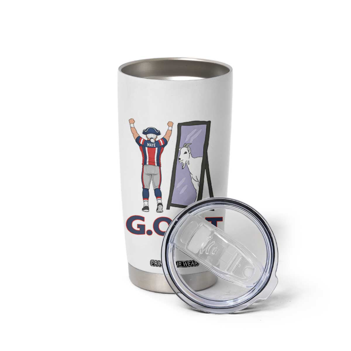 Number Ten Mirror Goat Tumbler Cup Football Lover Gift TS12 Print Your Wear
