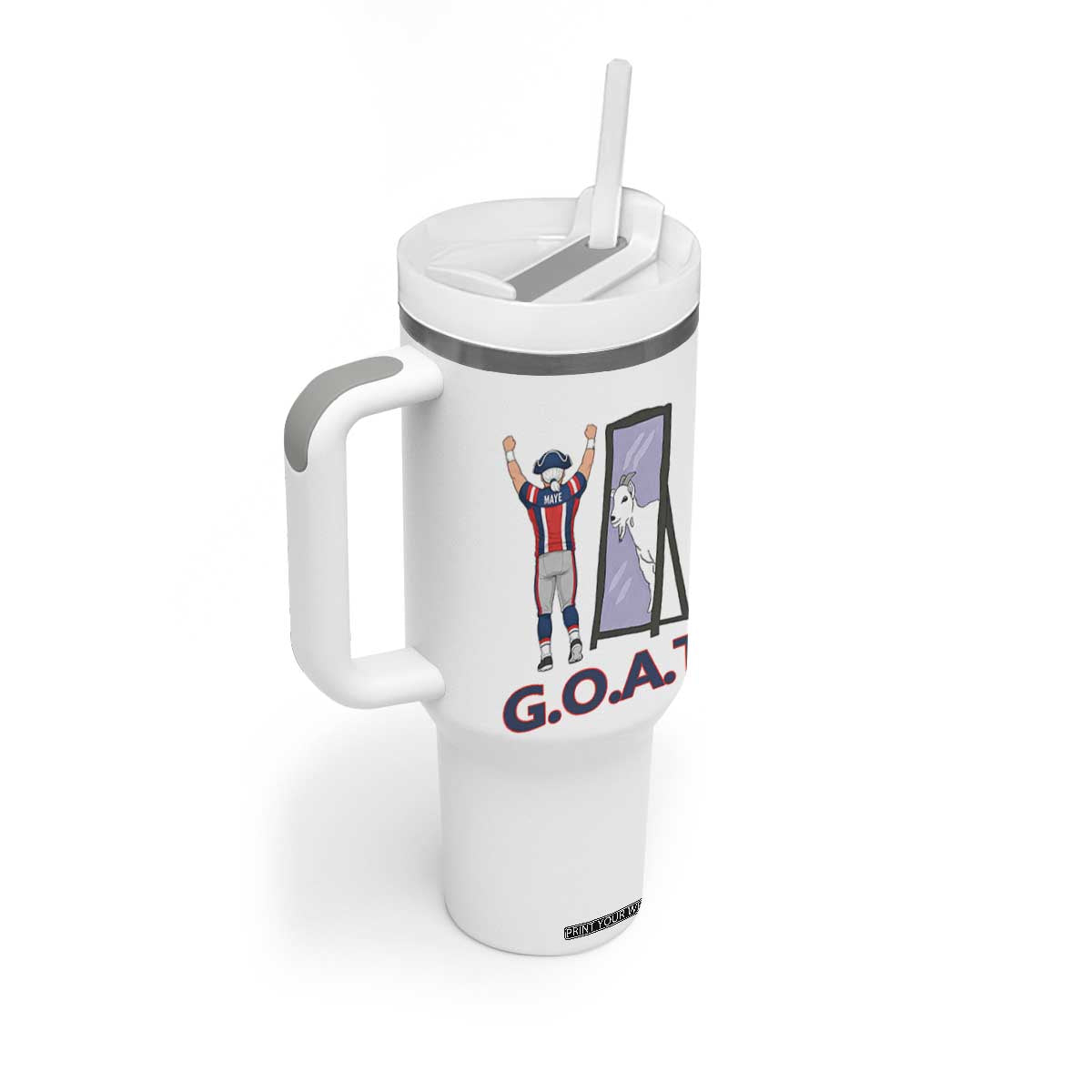 Number Ten Mirror Goat Tumbler With Handle Football Lover Gift TS12 Print Your Wear