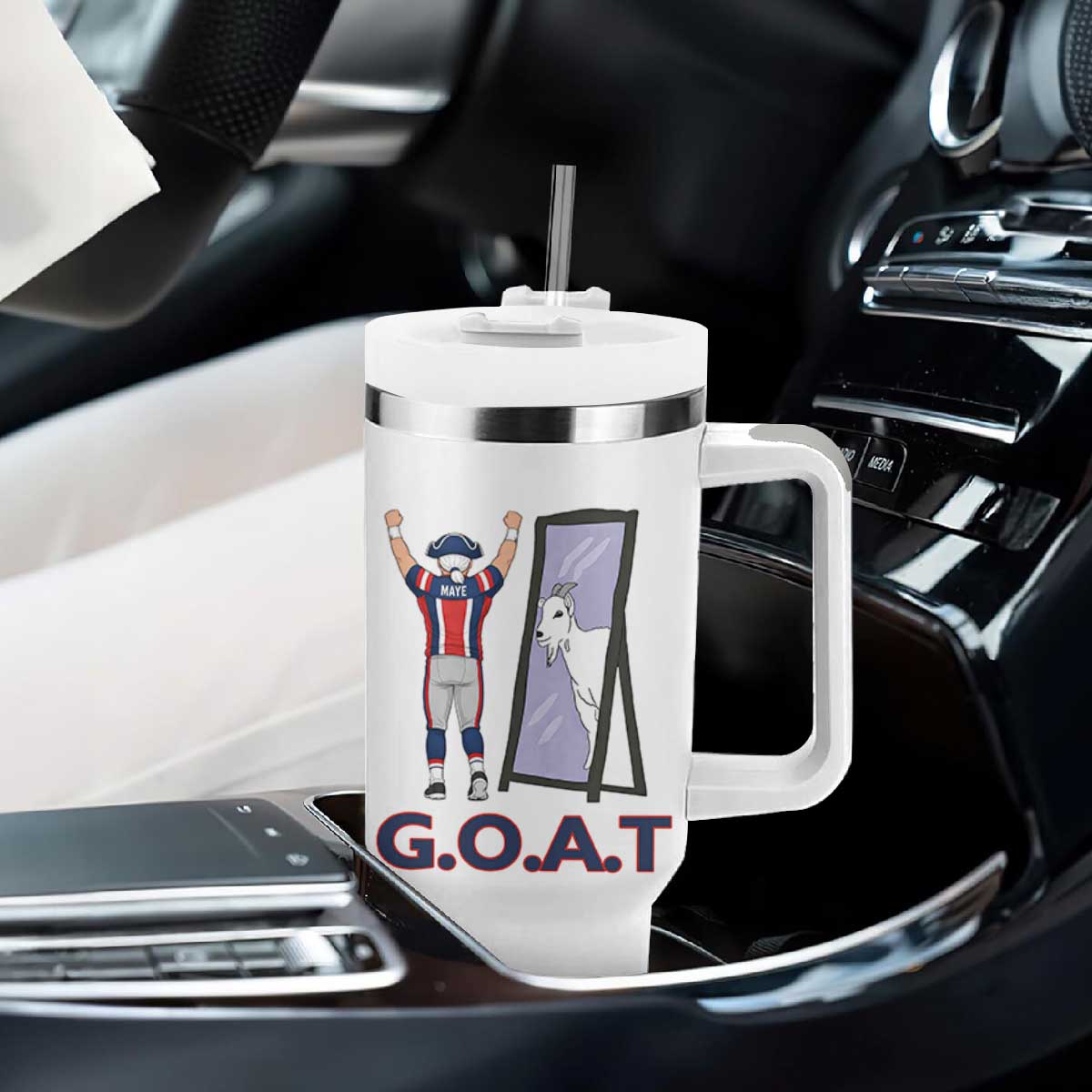 Number Ten Mirror Goat Tumbler With Handle Football Lover Gift TS12 Print Your Wear