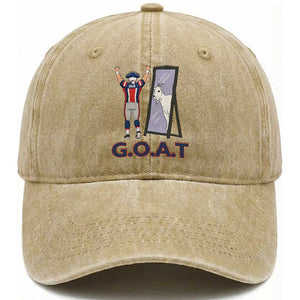 Number Ten Mirror Goat Washed Cotton Baseball Cap Football Lover Gift TS12 Print Your Wear