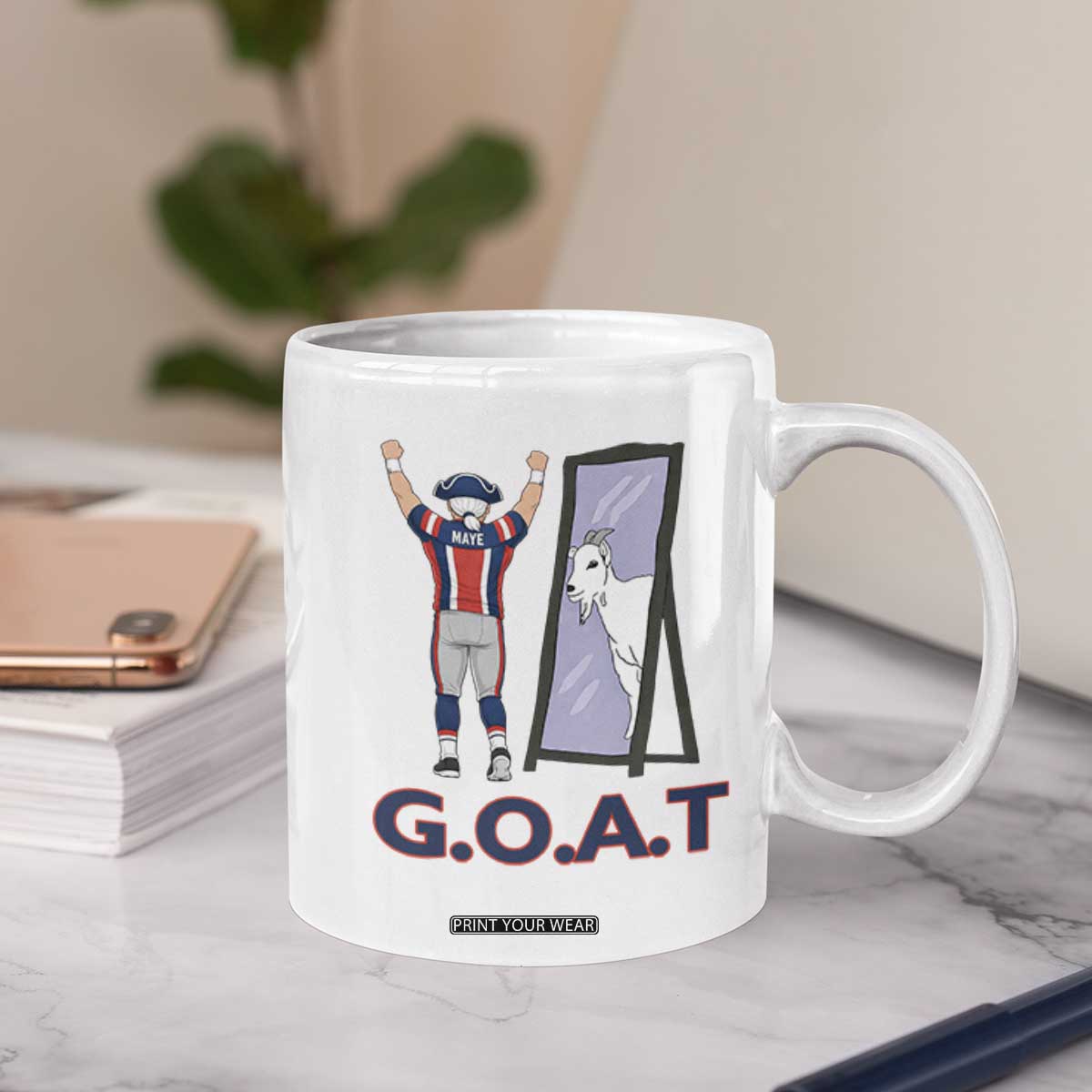 Number Ten Mirror Goat Coffee Mug Football Lover Gift TS12 Print Your Wear