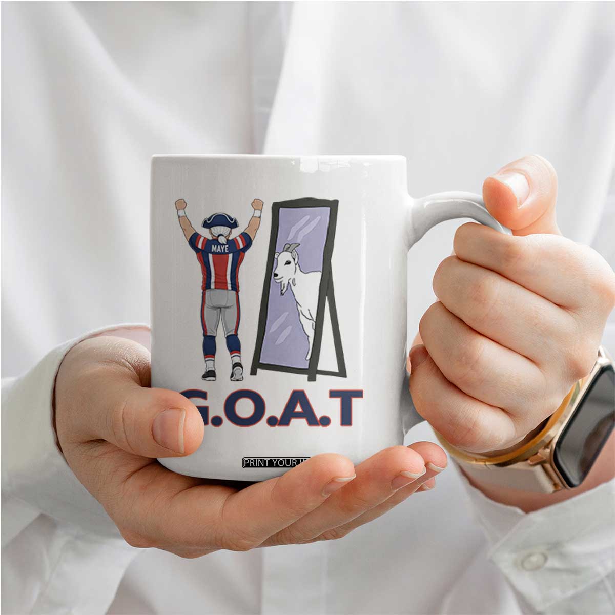 Number Ten Mirror Goat Coffee Mug Football Lover Gift TS12 Print Your Wear