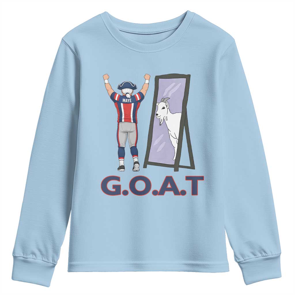 Number Ten Mirror Goat Youth Sweatshirt Football Lover Gift TS12 Light Blue Print Your Wear