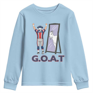 Number Ten Mirror Goat Youth Sweatshirt Football Lover Gift TS12 Light Blue Print Your Wear