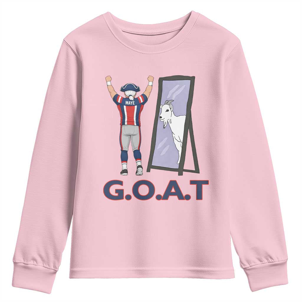 Number Ten Mirror Goat Youth Sweatshirt Football Lover Gift TS12 Light Pink Print Your Wear