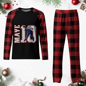Maye Lover Plaid Pajama Set QB 10 Player Fan TS12 Buffalo Plaid Print Your Wear