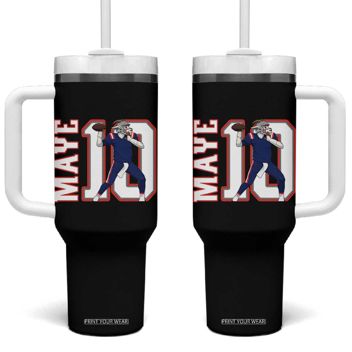 Maye Lover Tumbler With Handle QB 10 Player Fan TS12 One Size: 40 oz Black Print Your Wear