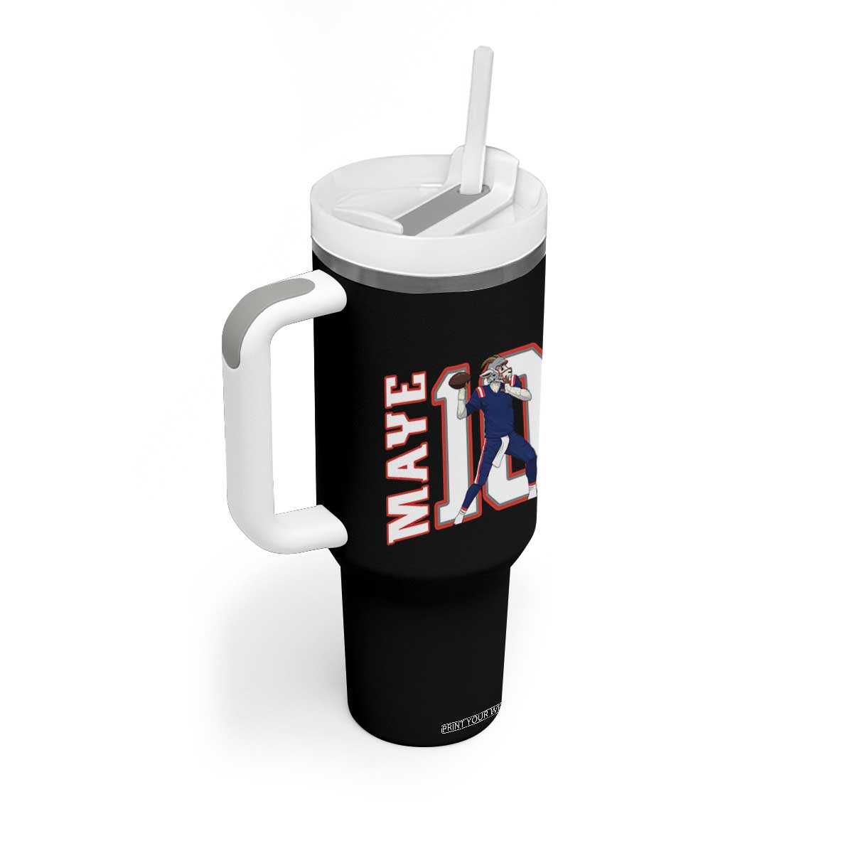 Maye Lover Tumbler With Handle QB 10 Player Fan TS12 Print Your Wear