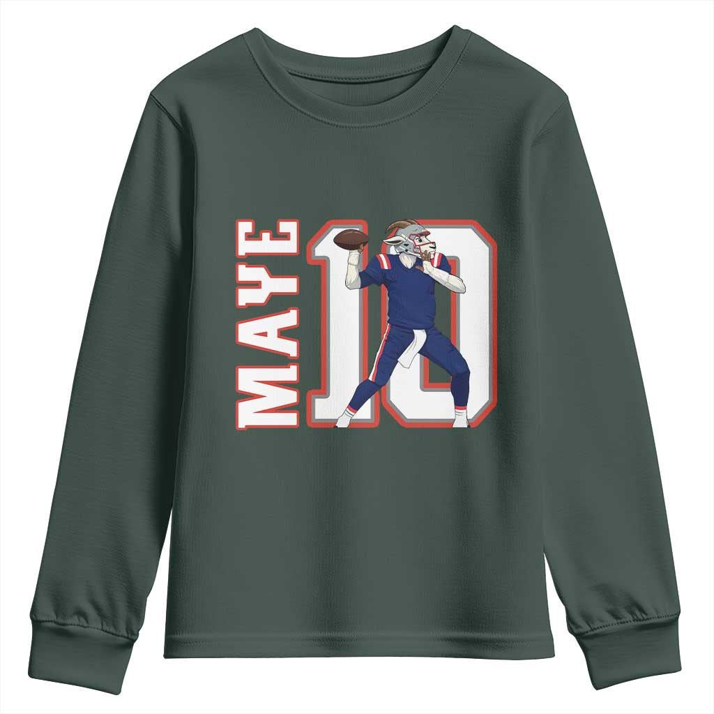 Maye Lover Youth Sweatshirt QB 10 Player Fan TS12 Dark Forest Green Print Your Wear