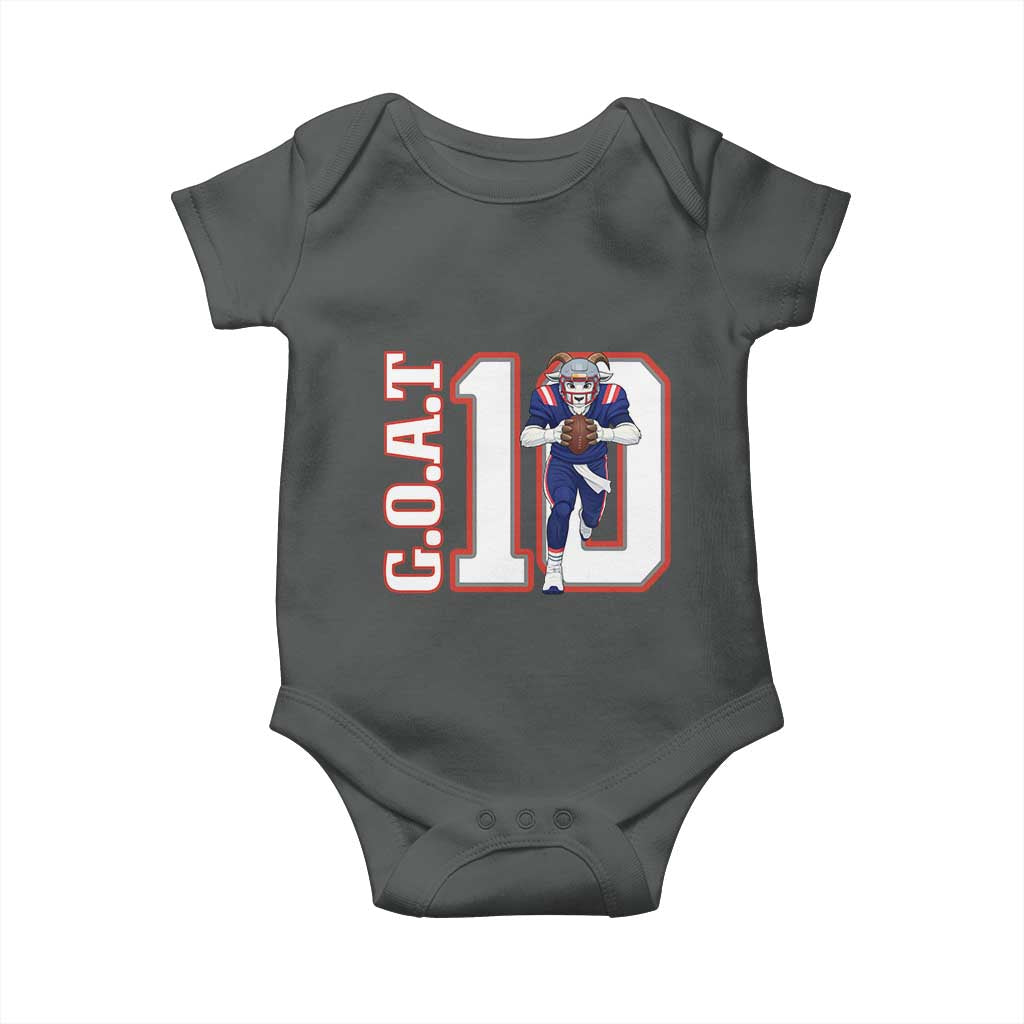 Number Ten Football Quarterback Fan Baby Onesie TS12 Dark Heather Print Your Wear