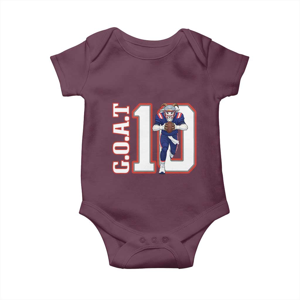Number Ten Football Quarterback Fan Baby Onesie TS12 Maroon Print Your Wear