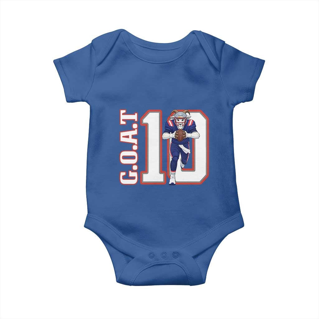 Number Ten Football Quarterback Fan Baby Onesie TS12 Royal Blue Print Your Wear